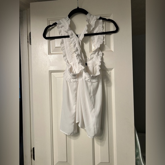 J.Crew Drapey Wrap Front Criss Cross Neck Ruffle Top size 8 - Picture 4 of 7